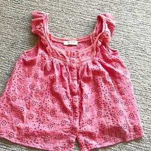Pink eyelet summer crop top